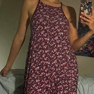 Purple Floral Swing Dress